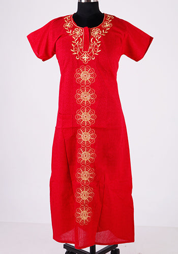 Womens Red Colour Nighty