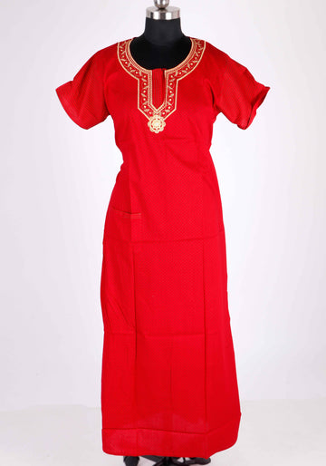 Women Red Colour Nighty