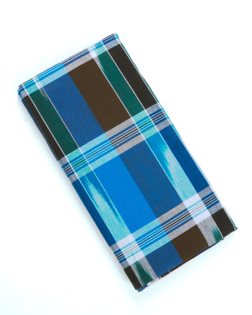 999 Brand Blue Checkered 2.10 m Stitched Lungi