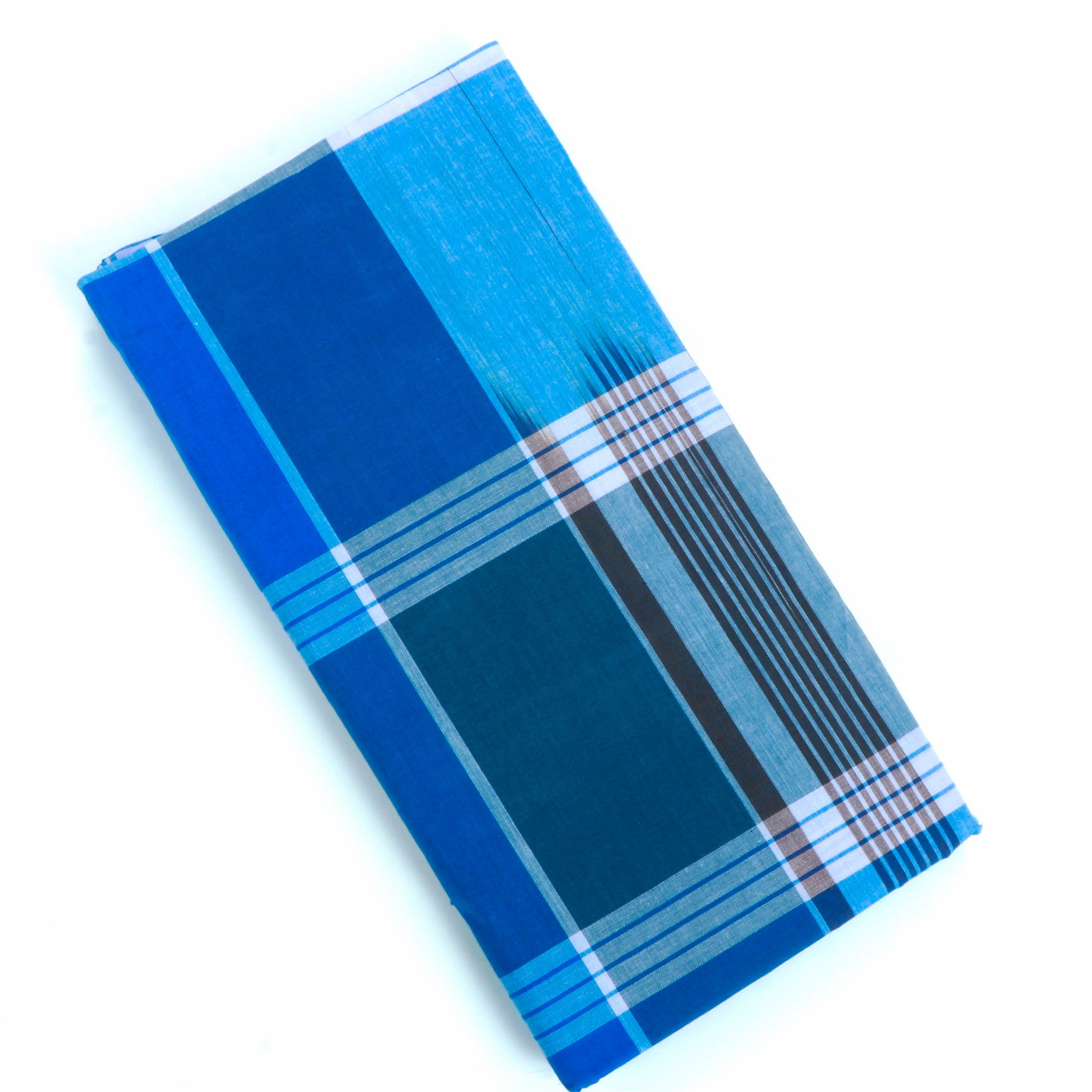 999 Brand Blue Checkered 2.10 m Stitched Lungi