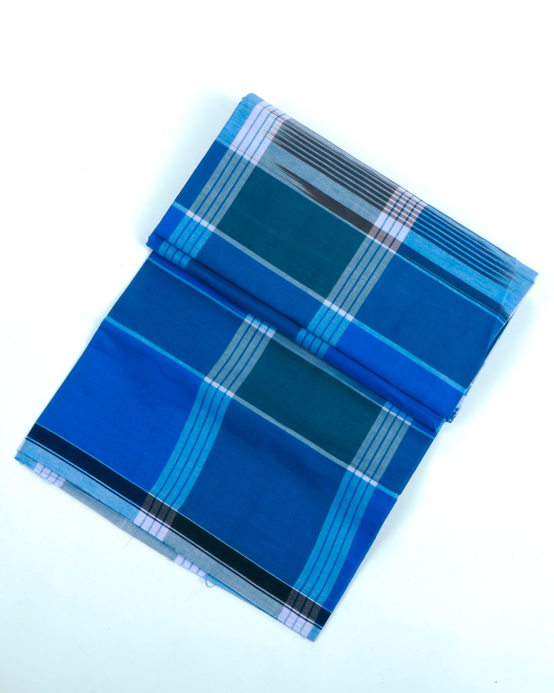 999 Brand Blue Checkered 2.10 m Stitched Lungi