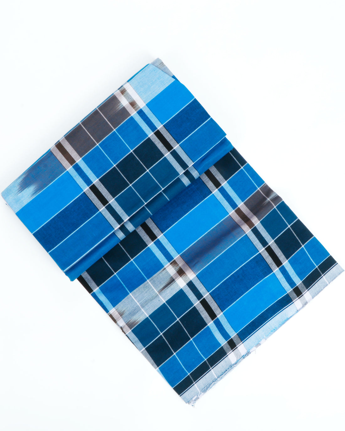 999 Brand Blue Checkered 2.10 m Stitched Lungi