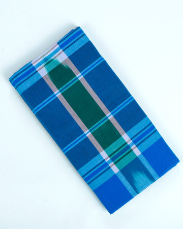 999 Brand Blue Checkered 2.10 m Stitched Lungi