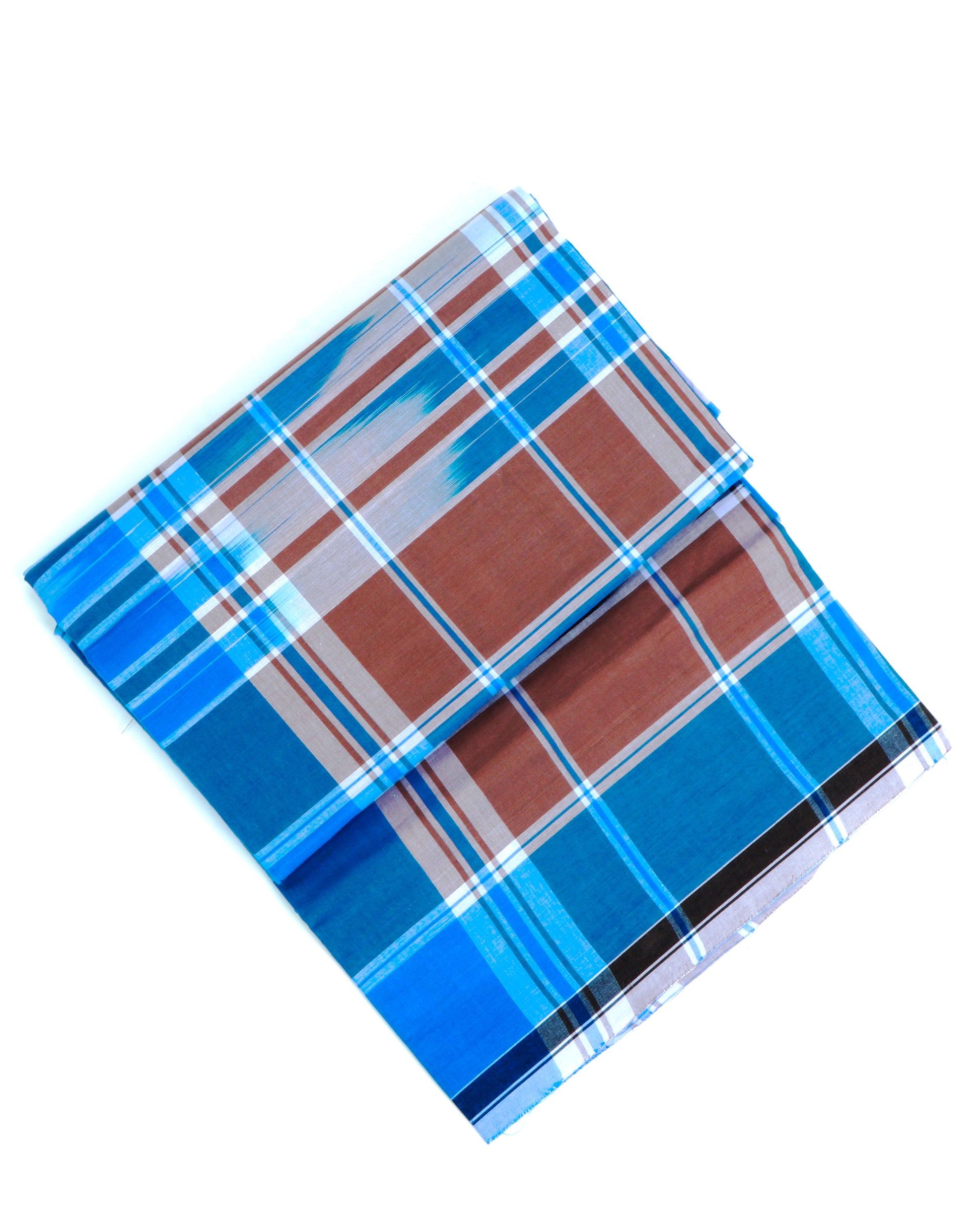 Buy 999 Brand Blue Checkered 2.10 m Stitched Lungi