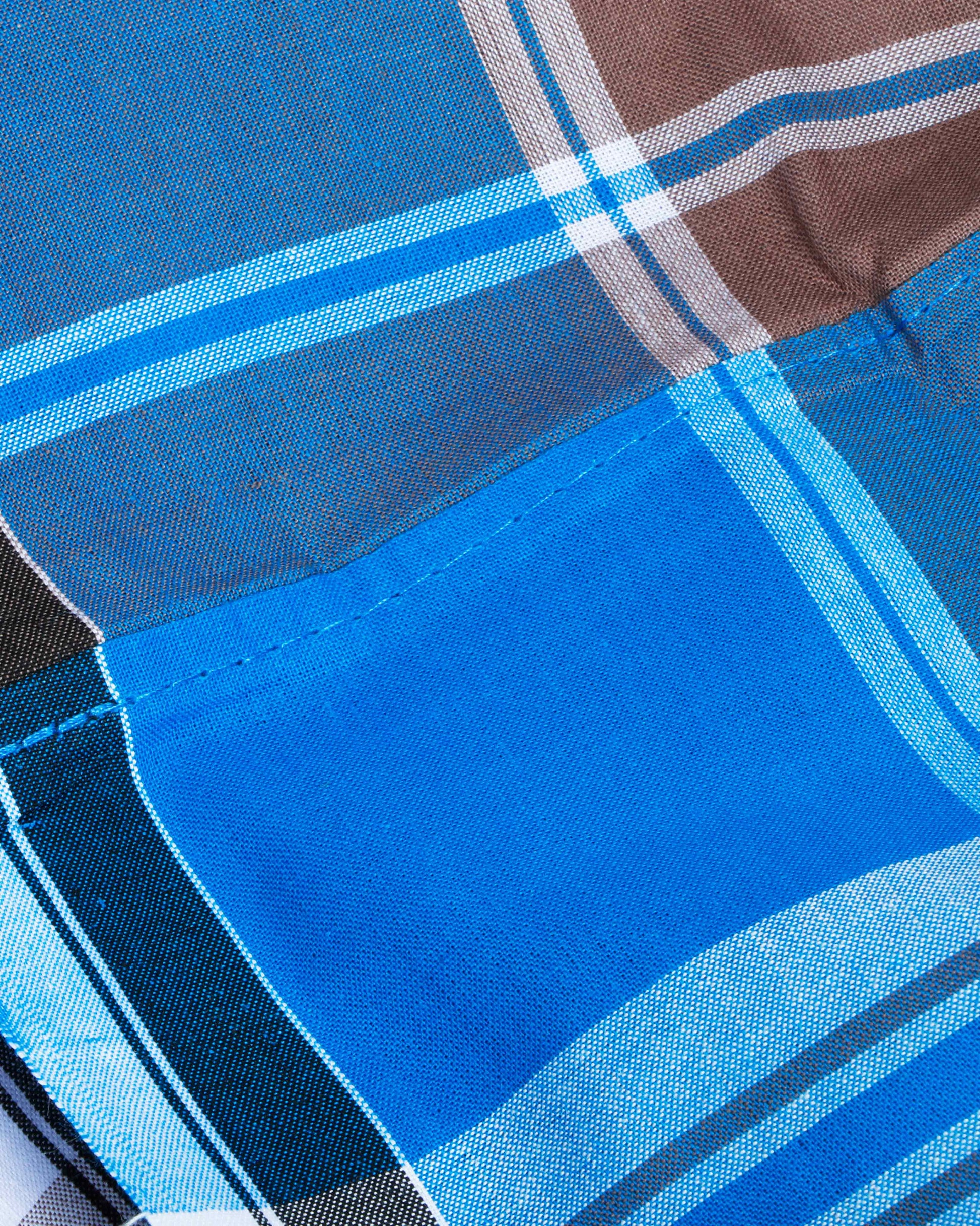 Shop 999 Brand Blue Checkered 2.10 m Stitched Lungi