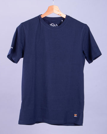 Nativebull Navy Blue Color Cotton Half Sleeve Round Neck T Shirt