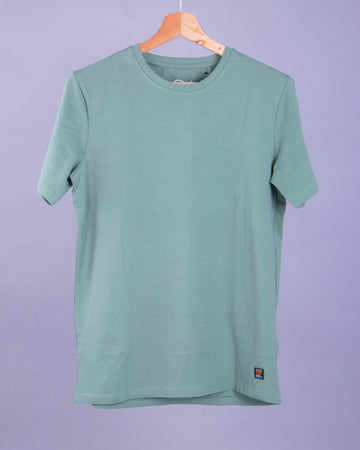 Nativebull Pista Green Color Cotton Half Sleeve Round Neck T Shirt