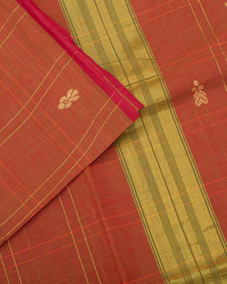 Orange Color Handloom Saree