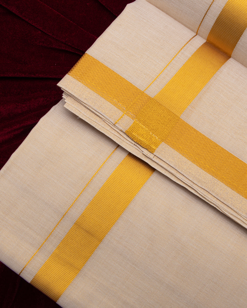 Alaya Gold Colour Cotton Dhoti