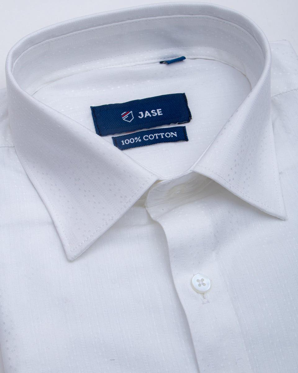 White Colour Solid Formal Half Sleeve Shirt