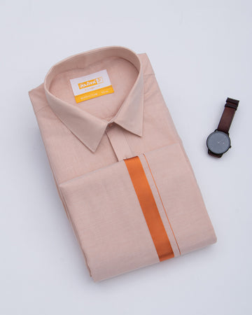 Mens Copper Traditional Regular Fit Shirt & Dhothi Set