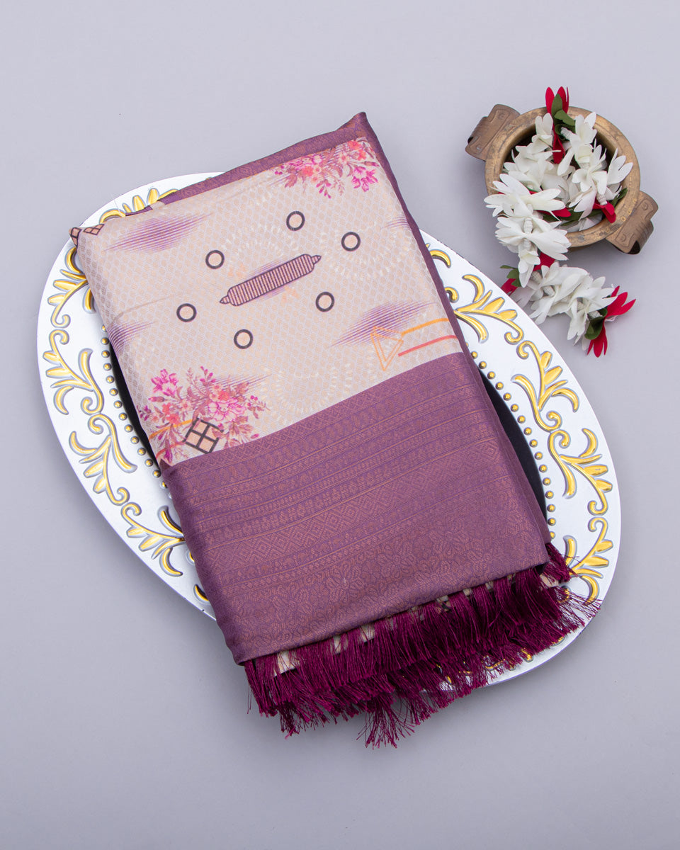 Purple Colour Soft Silk Saree