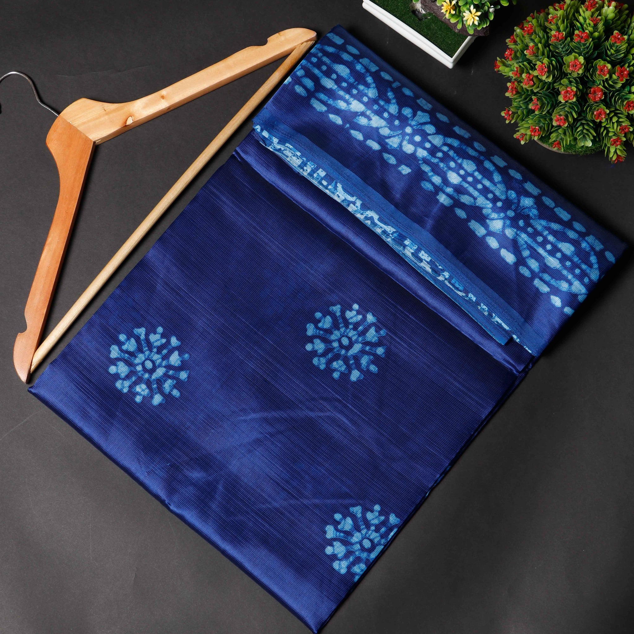 Blue Colour Polyester Sarees