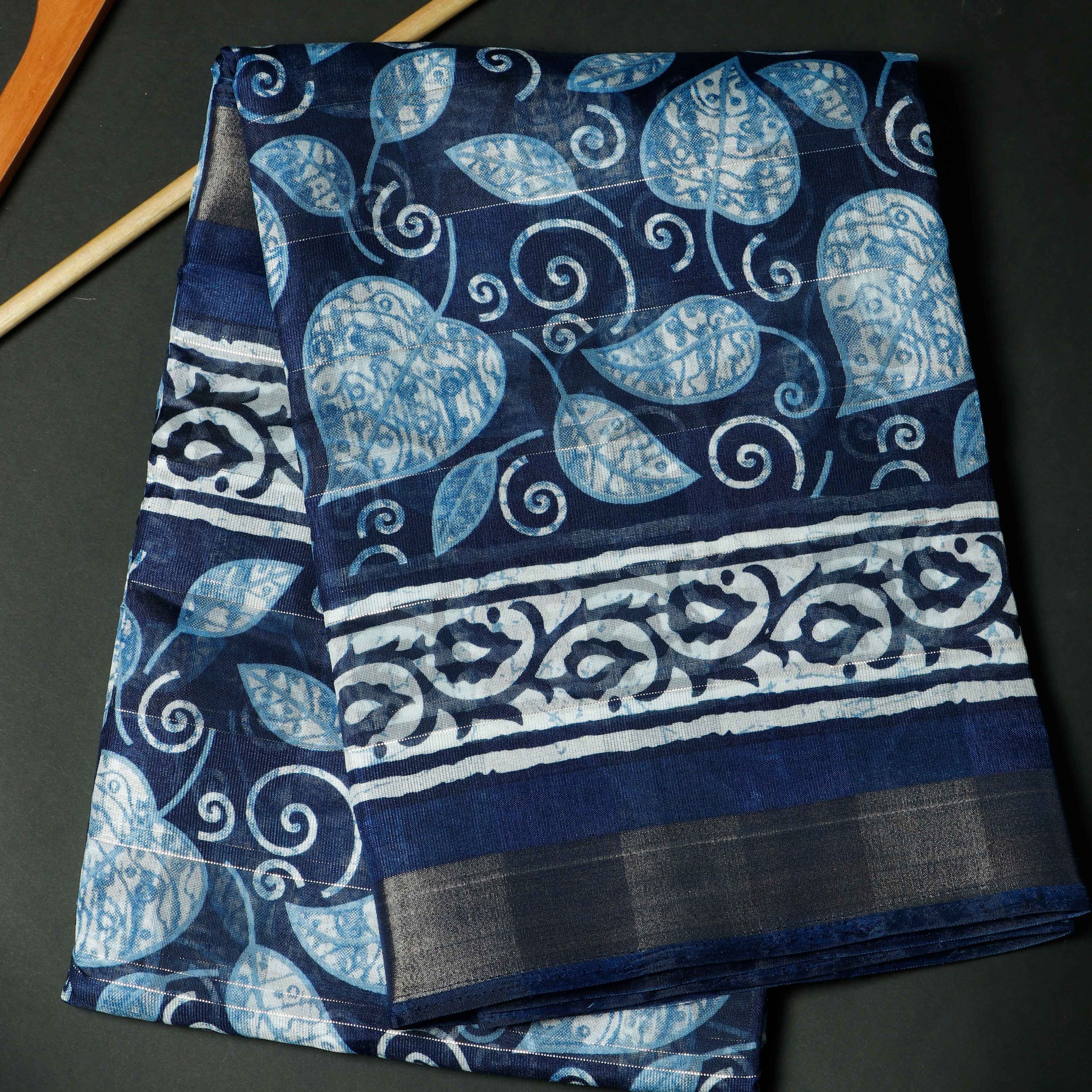 Blue Colour Polyester Sarees