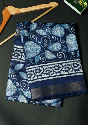 Blue Colour Polyester Sarees