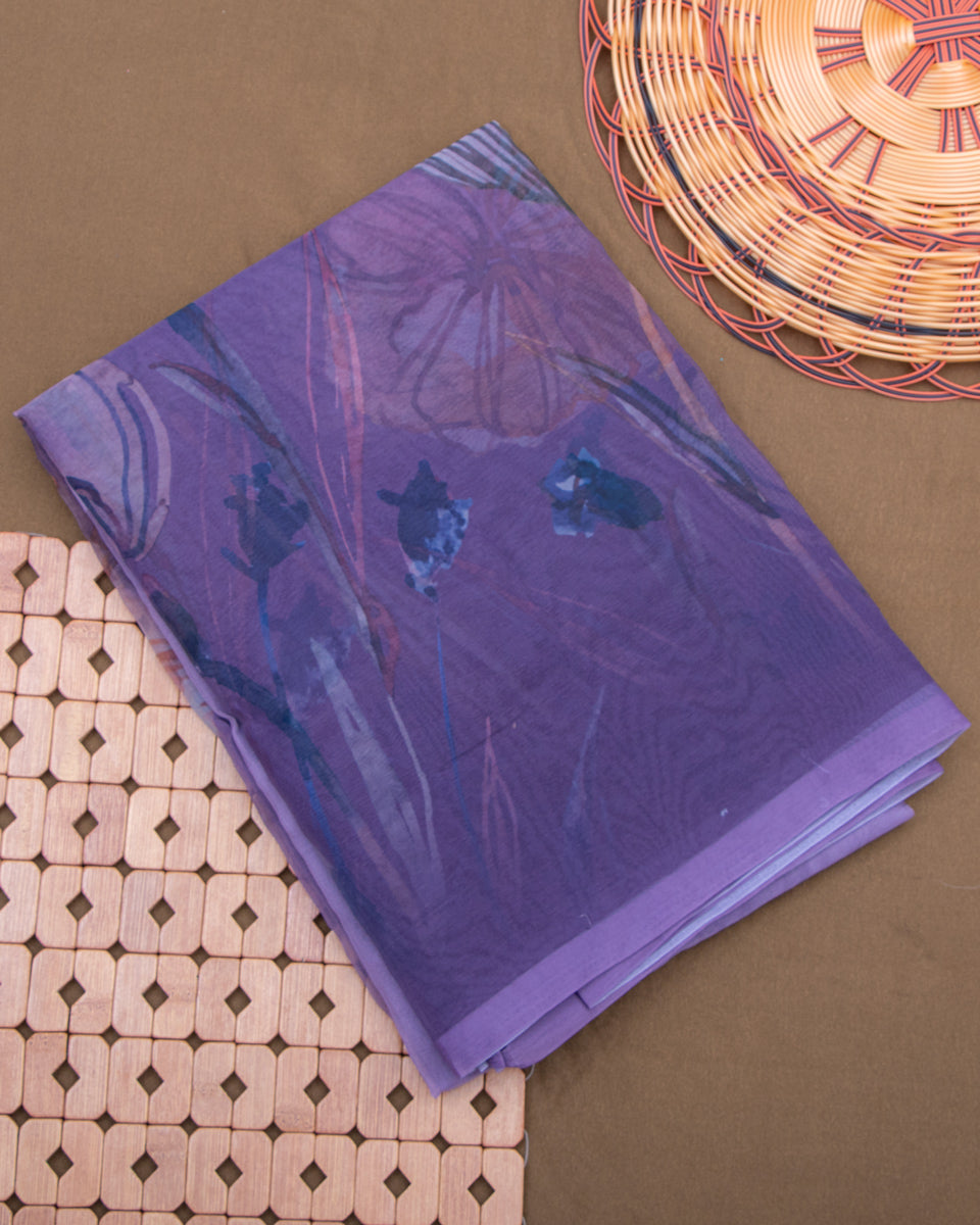 Lavender Color Organza Saree