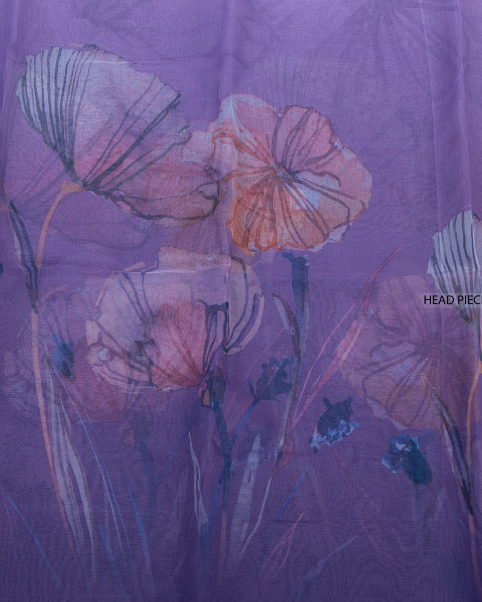 Lavender Color Organza Saree