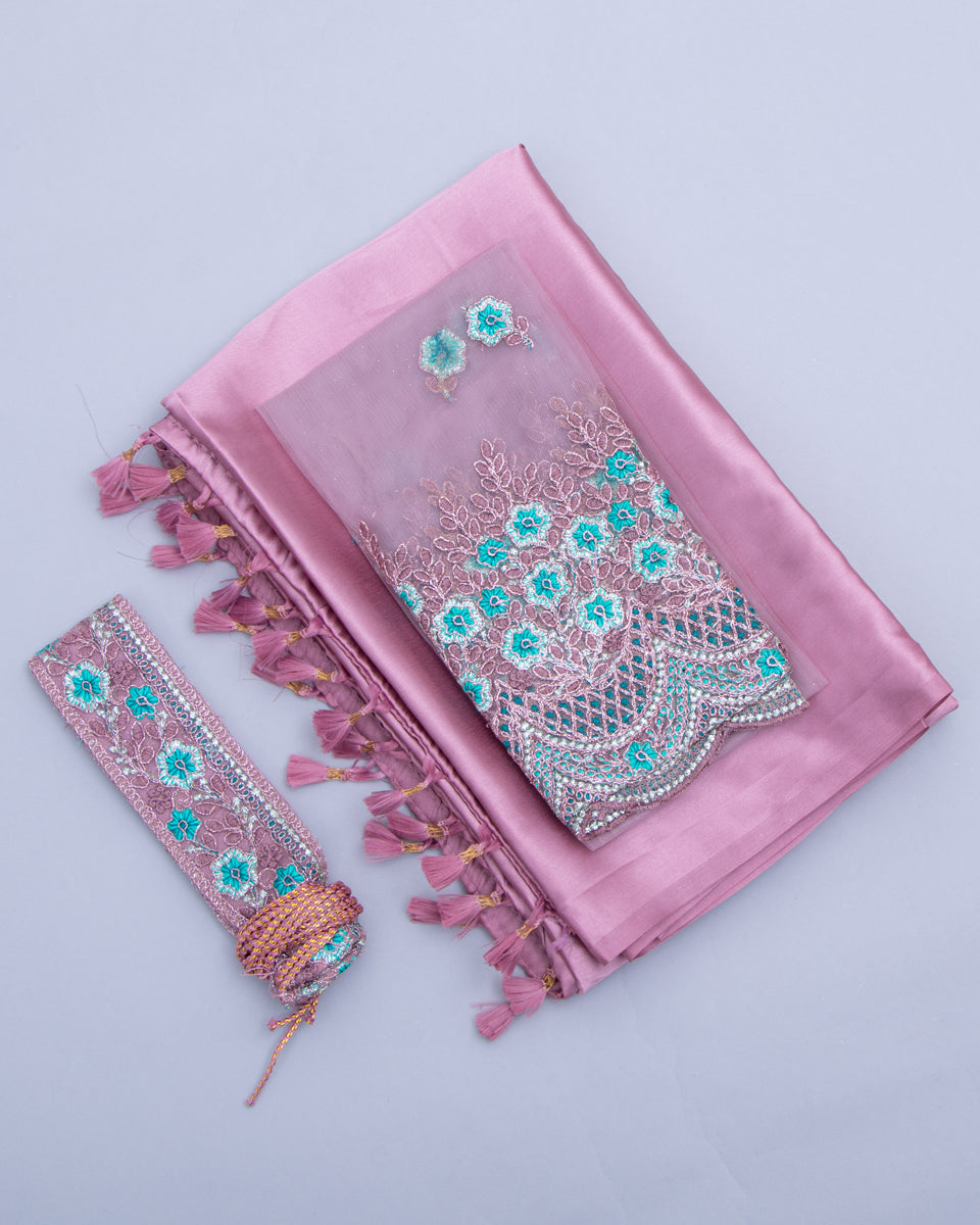 Onion Pink Colour Fancy Saree