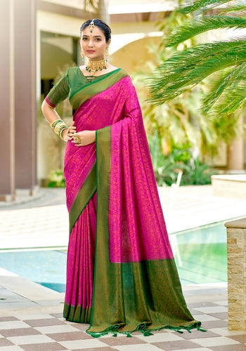 Magenta Pink Colour Art & Soft Silk Saree