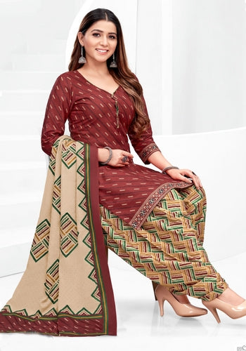 Maroon Colour Unstitched Salwar Material