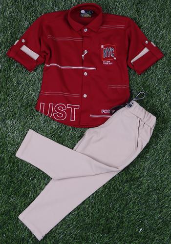 Maroon & Sandal Colour Boys Set