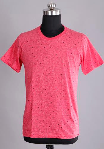 Men's Pink Colour Round Neck T-Shirt
