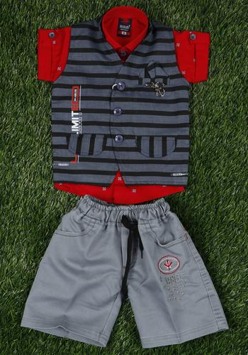 Multi Colour Boys Set With Grey Shorts