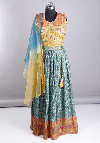 Multi Colour Embroidered Kids Choli