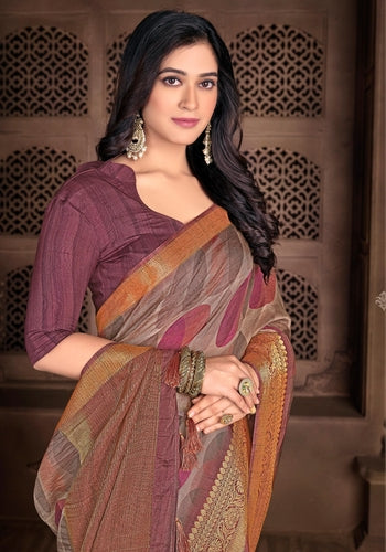 Multi Colour Handloom Silk Saree Design One