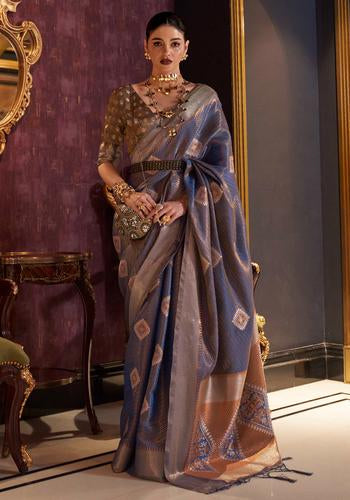 Multi Colour Printed Fancy Silk Saree six