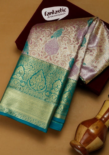 Multi Colour Printed Gold Zari Tissue Saree