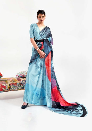 Multi Colour Printed Sarees Design Nine