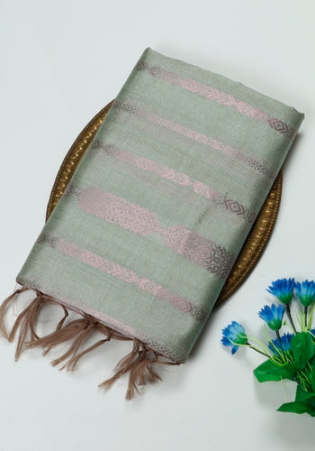 Multi Colour Printed Silk Cotton Saree With Blouse Piece