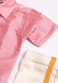 Buy Pink Silk Cotton Dhoti & Shirt Set Online Shopping