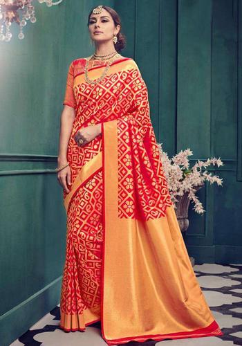 Red Colour Fancy Silk Saree