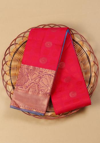 Red Colour Printed Premium Silk Saree