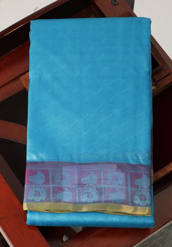 Sky Blue Colour Traditional Saree 1
