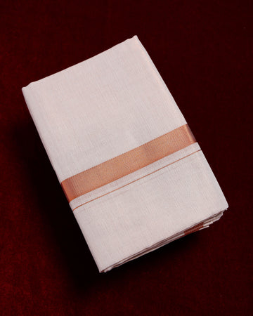 Alaya Copper Cotton Dhoti With Copper Border