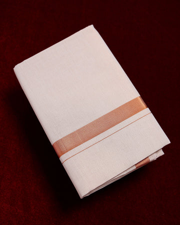 Alaya Copper Cotton Dhoti With Copper Border