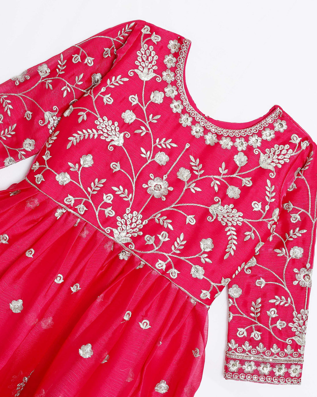 Magenta Embroidered Kids Churidar & Salwar - Readymade