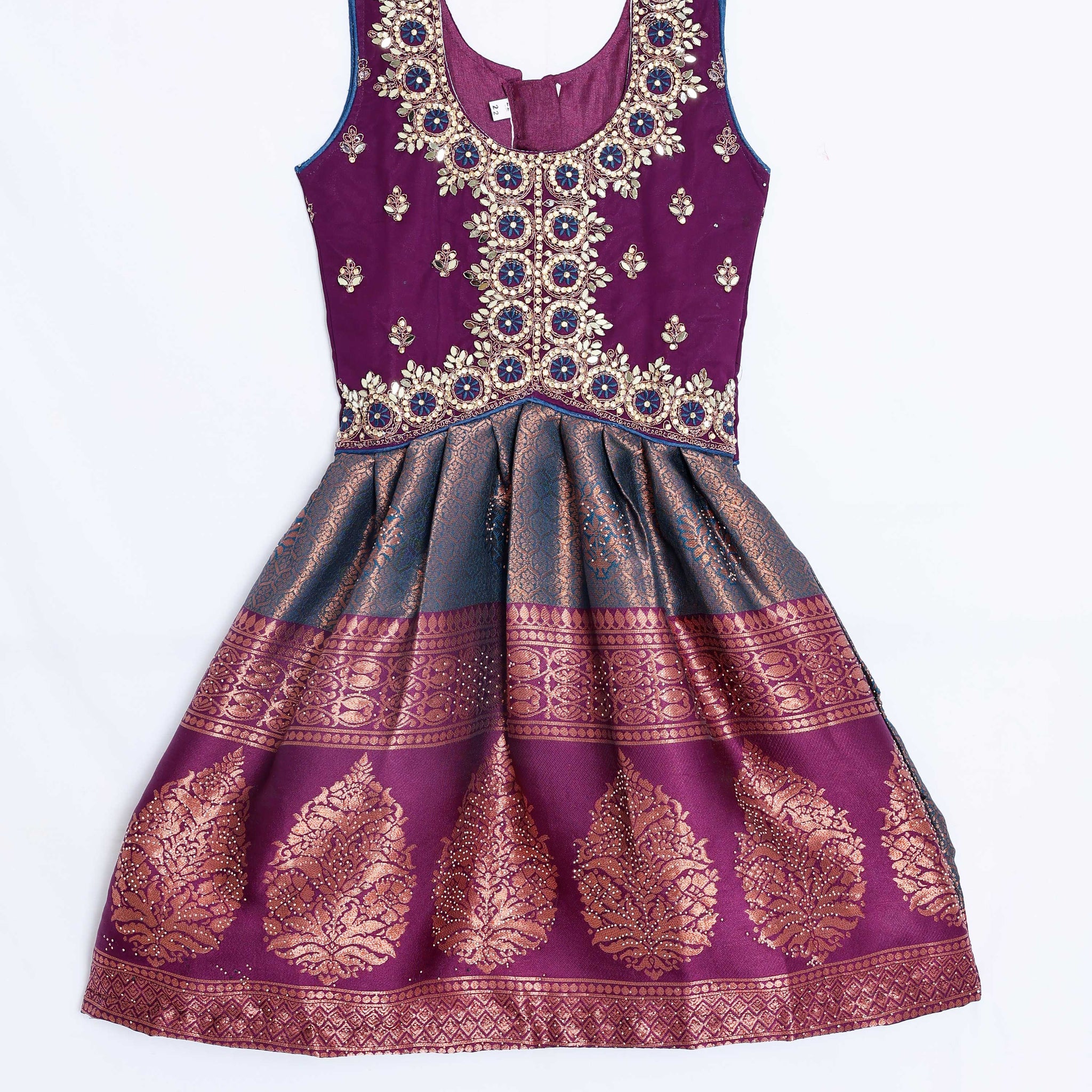 Purple Embroidered Kids Churidar & Salwar - Readymade