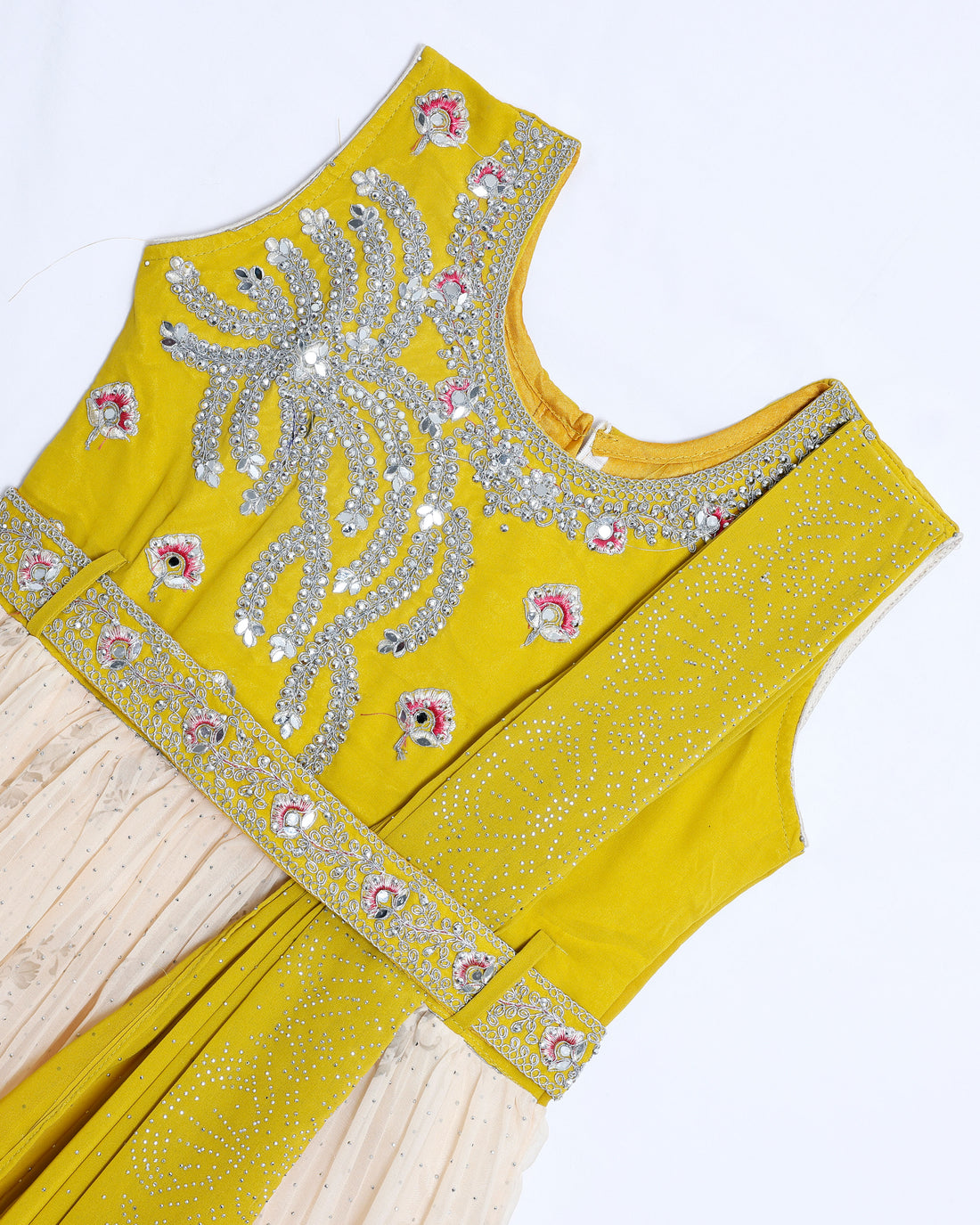 Yellow Embroidered Kids Churidar & Salwar - Readymade