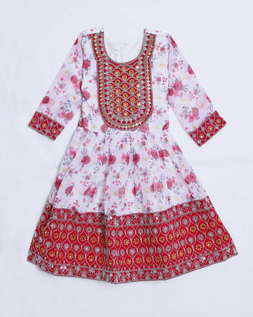 Multi Embroidered Kids Churidar & Salwar - Readymade