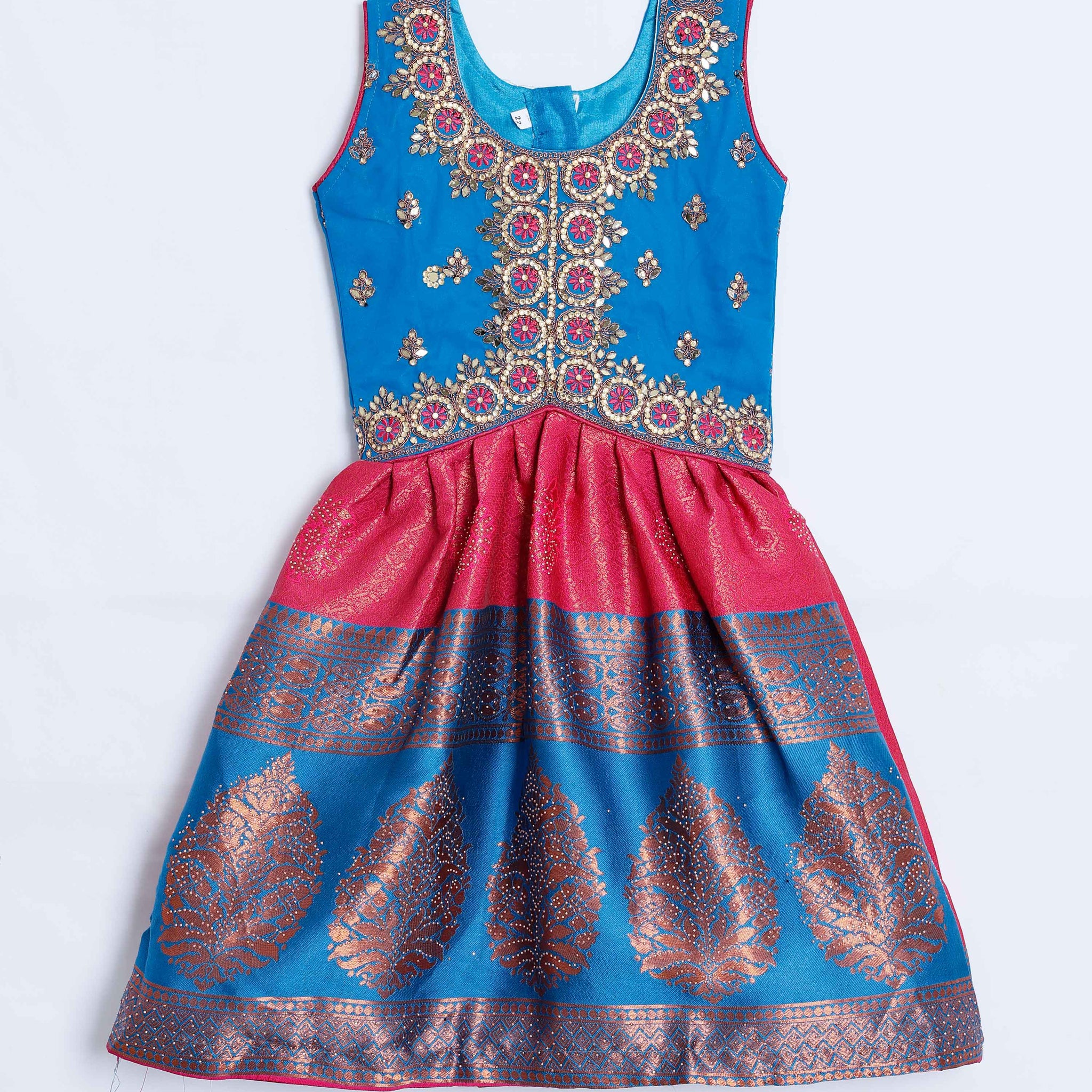 Blue Embroidered Kids Churidar & Salwar - Readymade