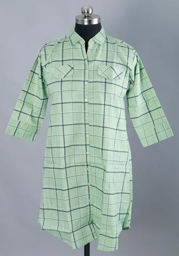 Womens Green Collar Casual Shirt