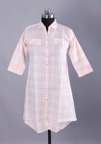 Womens Peach Collar Casual Shirt