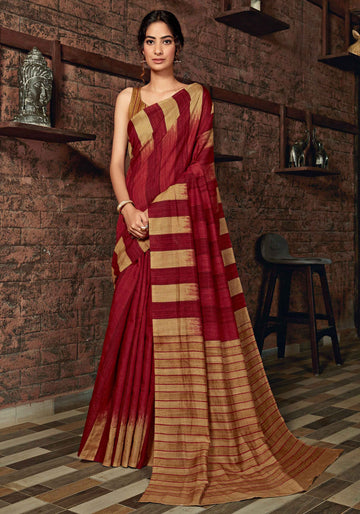 Maroon Color Uniform Saree - U10