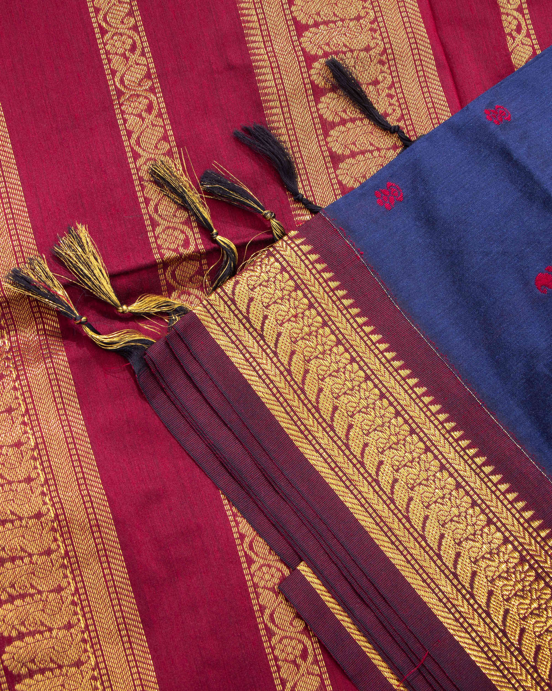 Navy Blue Colour Kalyani Cotton Saree