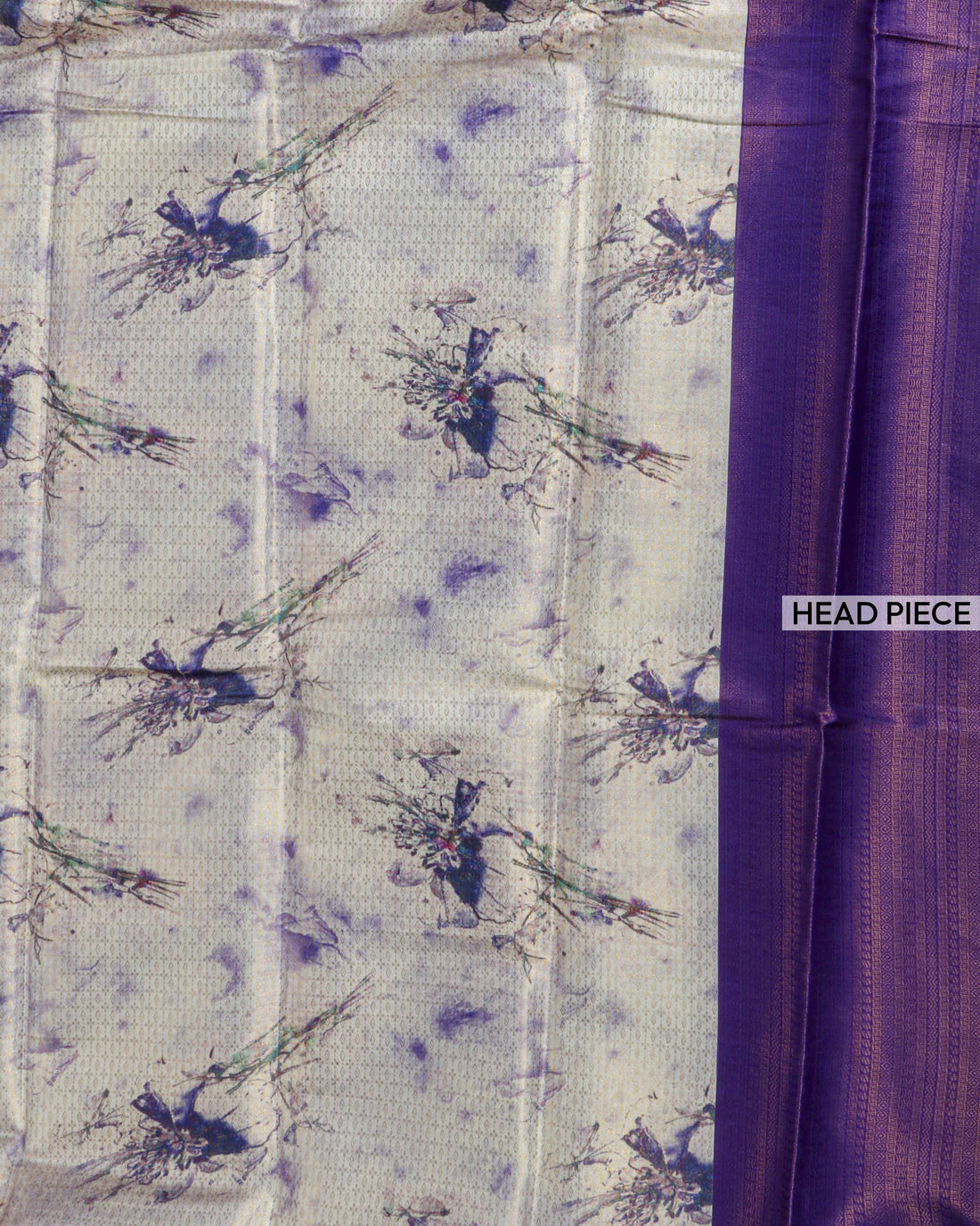 White & Purple Colour Soft Silk Saree