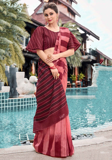 Dark Brown Color Uniform Saree - U15